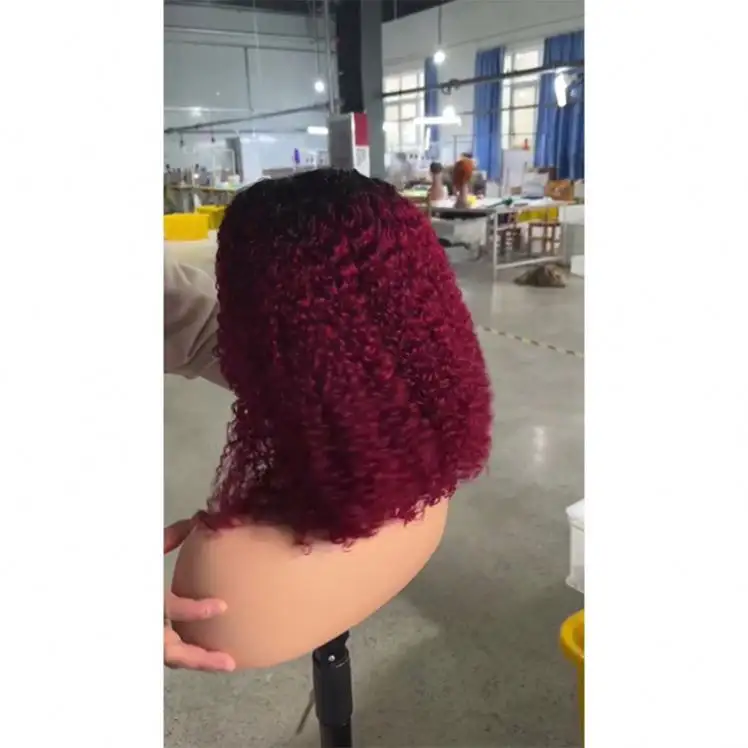 Wholesale Price Online Shopping Les Wig, Super Double Drawm Full Frontal Bob Wigs, Pixie Curl Human Hair Wigs For Women