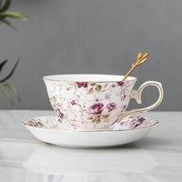 WestGreen cangkir dan piring bunga Decal digunakan tulang halus cina gaya tradisional Inggris cangkir kopi Set Teh Eropa