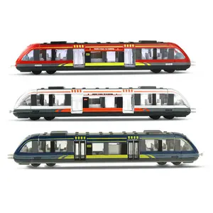 Wholesale Diecast toy vehicles Simulation high-speed rail Harmony train scooter alloy light rail car children's toy train model