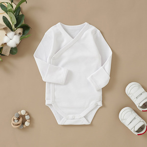 ชุดจั๊มสูทผ้าฝ้ายถักแบบใหม่สำหรับทารกแรกเกิดชุดหมีแขนยาวสีทึบสำหรับฤดูใบไม้ร่วง - Product Image 2