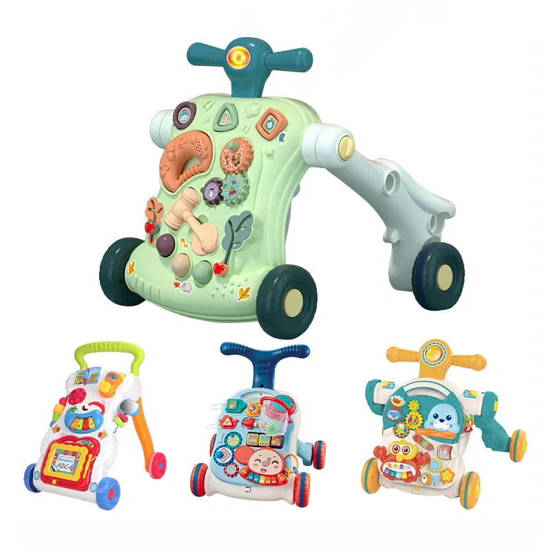 2022 Wholesale New Model Multifunction Toddler Activity Walkers Toy Push Baby Walkers Strollers With Table