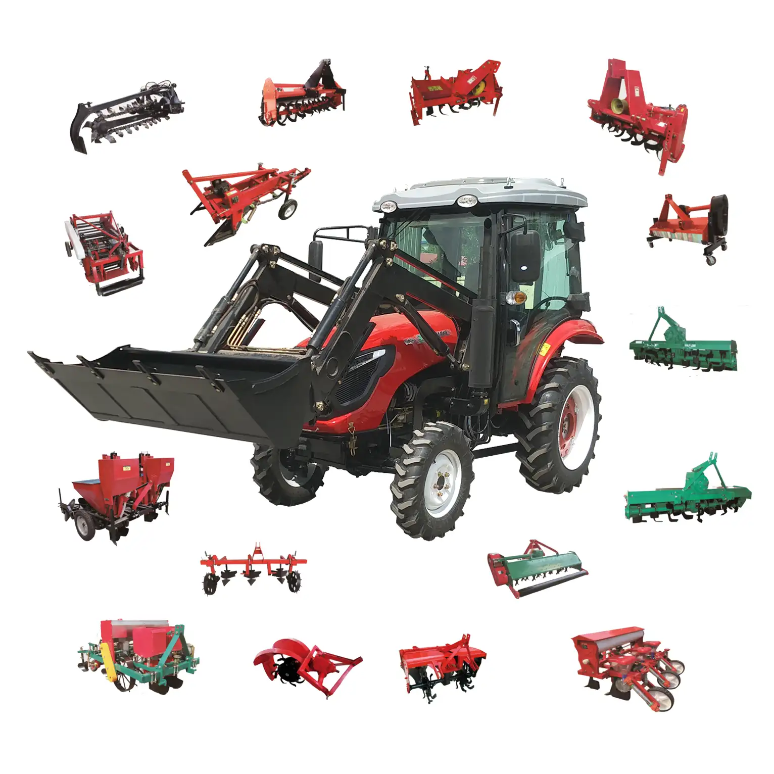 Dengan Harga Murah Cina 7-230HP Kecil Traktor Pertanian untuk Pertanian 120 Hp 4X4 Pertanian Mini Traktor dengan Loader Depan