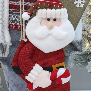 Medias navideñas de 19,7 pulgadas, bolsas de regalo decorativas de tela de lino de imitación para adornos de árboles de Navidad - Product Image 3