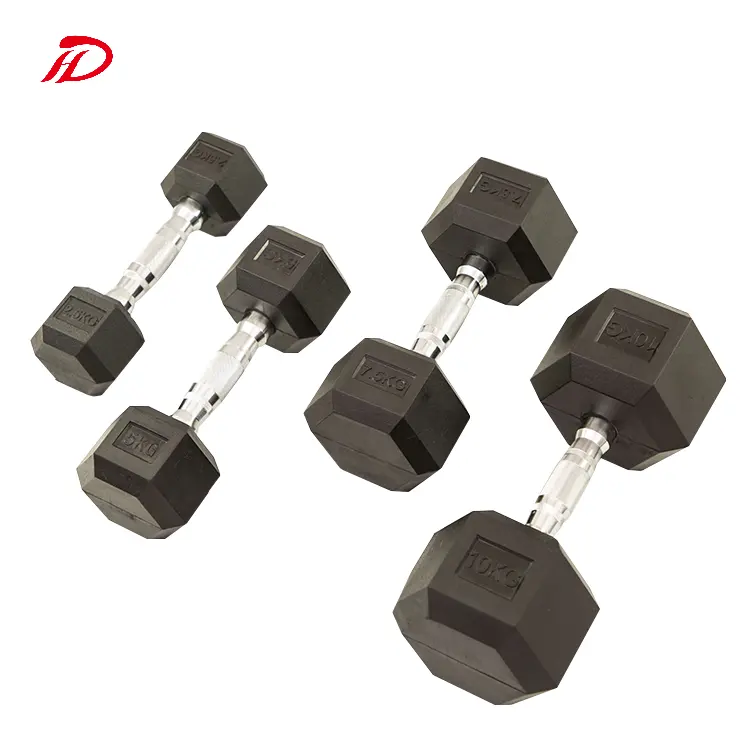 Rubber Coated Dumbbell 20kg to 60kg Incremental Weight 20lb to 48kg 60lb 7.5 lbs hex dumbbells for Men Unisex Fitness Exercise