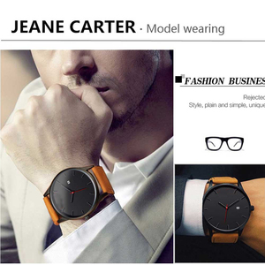 Oem ODM 6013 nóng bán 2pcs người đàn ông của thời trang đồng hồ da thạch anh xem với một bộ Vòng đeo tay - Product Image 6