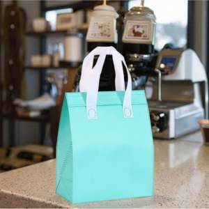 Nouvelles sacs isothermes réutilisables en non-tissé laminé avec fermeture éclair pour la livraison de repas, de nourriture et de thé au lait – Vente chaude - Product Image 1