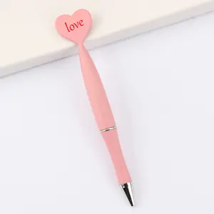 heart shaped pink pens with custom logo promo pen for girls and holiday gifts