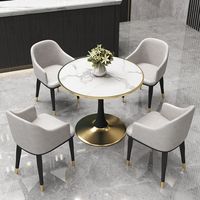 Ensemble table et chaises en pierre de luxe léger pour salle à manger, mobilier de réception, café, balcon, usage domestique