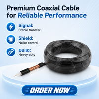 Câble coaxial RF RG213/U de haute qualité Isolation en PVC à faible perte avec fils conducteurs en cuivre nu Câbles et assemblages de câbles