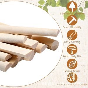 Round Wooden Stick A429 Wood Craft Supply Semi Circular For DIY <b>Model</b> <b>Building</b> And Clothes Drying Poles - Product Image 5