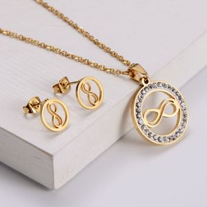 ชุดเครื่องประดับผู้หญิงสแตนเลสชุบทอง 18K ไม่ลอก ไม่ดำ แบบขายส่ง สั่งทำได้ พร้อมตัวเลขนำโชค สำหรับงานแต่งงานและงานปาร์ตี้ - Product Image 6