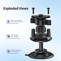 Support à triple ventouse avec 3/8 "M8 trou fileté Twist Lock TPU vide mandrin ventouse Base support de voiture pour caméras