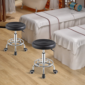 Sgabello Girevole Commerciale in Pelle PU con Base in Metallo, Regolabile e Rotante, per Banche, Saloni e Negozi - Product Image 2