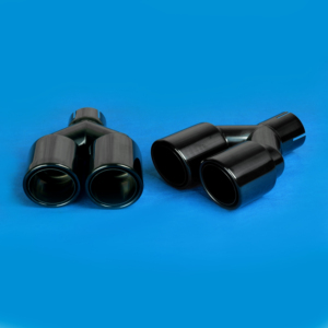 Embout d'échappement en acier inoxydable noir titane de 3,5 pouces, double couche, forme en Y, double sortie, embout de silencieux universel pour voiture - Product Image 1