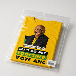 Maglietta Elettorale ANC Sudafrica Cyril Ramaphosa - Campeggio Elettorale - T-shirt Sublimata 'Let's Do Pre Together Vote ANC' - Vendita all'Ingrosso - Product Image 5
