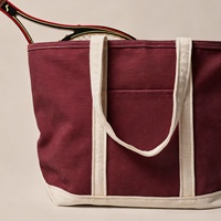 Sac fourre-tout en toile de coton réutilisable et écologique, avec logo personnalisé, tissu épais, bicolore, pour courses