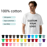 Kaos Pria Custom Heavy Weight Crew Neck 100% Katun Combed 250gsm Tebal Model Longgar untuk Pria