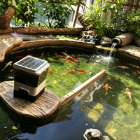 Distributeur automatique de nourriture pour poissons solaire avec minuterie, grande capacité pour bassin