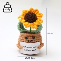 Ornements artisanaux en crochet de tournesol pour la Saint-Valentin, motifs abeille en fil fait main, pour le soutien émotionnel et l'encouragement