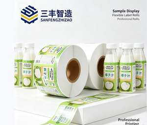 Étiquettes en papier autocollantes personnalisées Sanfengzhizao pour bouteilles de boissons, résistantes à l'eau, impression flexographique, noyau de 38 mm - Product Image 2