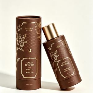 FX Luxury Kraft Paper Tube Cylinder Gift Box OEM Custom Printed Container Four-Color Printing Glossy Lamination for Tea Candle - Product Image 1