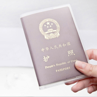 Porte-Passeport PVC Transparent Clair 2022 avec Motif Mat, Étui pour Cartes de Visite et Housse de Protection pour Passeport