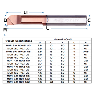 Other Other Mur 3r0.05 L10 Bibo Mur Small Diameter Boring <b>Lathe</b> <b>Tool</b> Steel Profiling Internal Hole Cutter Micro-shape Coated - Product Image 2