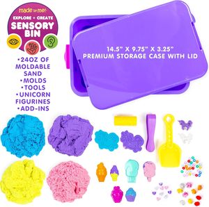 Explore + Create Unicorn Sensory <span class=keywords><strong>Bin</strong></span>-Contenedores sensoriales para niños pequeños-Juguetes sensoriales táctiles todo en uno-Aprender a través de juguetes de juego - Product Image 3