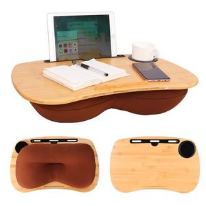 도매 다기능 대나무 나무 무릎 책상 쿠션 휴대용 노트북 테이블 컴퓨터 Lapdesk 트레이 침대 소파 소파 - Product Image 2