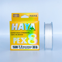 HAYA X8 100m 150m 200m Ligne de pêche tressée 8 brins, fil PE haute résistance, faible mémoire