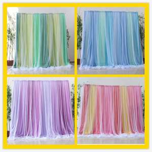 Nuovo Fondale in Tessuto <span class=keywords><strong>per</strong></span> Asilo, Decorazione <span class=keywords><strong>per</strong></span> Compleanni, Celebrazioni Nuziali, Tenda in Garza Arcobaleno - Product Image 3