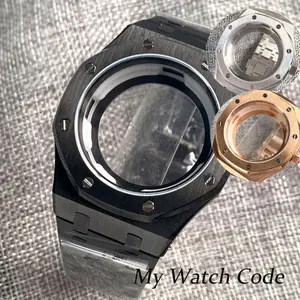42mm עבור NH34 NH35A NH36A שחור PP מתומן שעון מקרה חלקי ספיר זכוכית עבור שעון Mod זכוכית Backcover תיקון כלי קיט