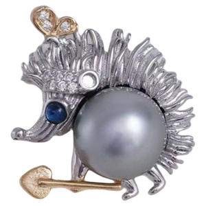 Accessoires en perles DIY pour femmes 31330 Pendentif en argent S925 avec perles de 9-10 mm Support vide Petit hérisson Pendentif tendance - Product Image 5