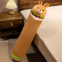 Coussins en peluche longs en forme d'animaux sur le thème des burgers - Super doux pour les anniversaires, les câlins, le sommeil et la décoration de chambre pour tous les âges