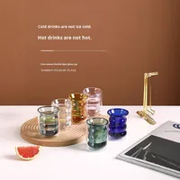 Gobelet en verre borosilicate à double paroi isolé, design moderne, couleur unie, pour café, eau, lait et thé