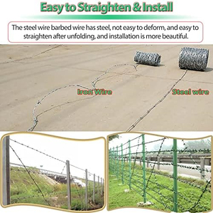 Precio de fábrica Diámetro del alambre 1,7mm Rollo 500M Alambre de púas - Product Image 3