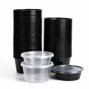 No Spill Restaurant Take Away Soup <strong>Containers</strong> Packaging Vegetable Stews Round Clear Plastic Bowl with Lid - Product Image 1
