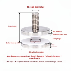 Gương phẳng thủy tinh trang trí dấu hiệu móng tay cố định vít thép không gỉ rắn quảng cáo Nail standoff vít - Product Image 2