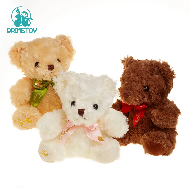 Custom 20cm 40cm 60cm 80cm Tie Teddy Bear White Plush Toy Stuffed Animals Toy