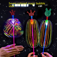 Baguette à bulles pour enfants, jouet, cadeau de vacances, cent variations, ruban torsadé, baguette magique, fleur à bulles, bâton fluorescent LED