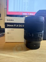 Objectif plein format sans miroir à focale fixe Sigma 24mm F1.4 DG DN pour monture E, 17 éléments, 14 groupes, 11 lamelles, anneau de mise au point en silicone, 72mm