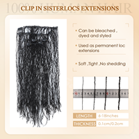 Originea 0.1cm 100% Fatto a Mano all'Uncinetto Capelli Umani Afro Kinky Bulk Extension Dreadlock Intrecciati Micro Sister Locs con Clip