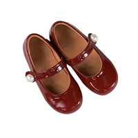 Chaussures Mary Jane rétro coréennes pour filles, style princesse, en cuir, avec fermeture Velcro, hauteur cheville, antidérapantes, en caoutchouc, couleur unie