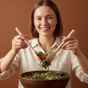 Resin <b>Salad</b> Servers Set Eco-Friendly Dishwasher Safe Manual <b>Salad</b> <b>Tools</b> - Product Image 1