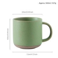 Mug en céramique moderne et minimaliste de 360 ml (12 oz) avec glaçure dégradée, logo imprimable, grande capacité pour le petit-déjeuner, l'eau, le lait, le café à la maison