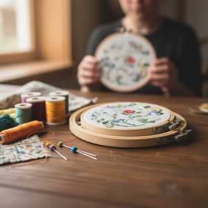 ILAN Bamboo <b>Embroidery</b> Hoop 20Cm Set 6Pcs For Cross Stitch Crafting - Product Image 2