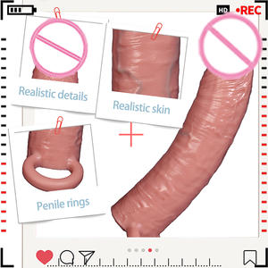 Удлинитель для пениса, утолщенный, десенсибилизирующий, для увеличения члена, реалистичный, из жидкого силикона, презерватив, задерживающий эякуляцию, <span class=keywords><strong>100%</strong></span> водонепроницаемый, товар для взрослых. - Product Image 4
