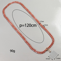 Chaîne en marbre décontractée, chaîne à maillons longue de 120 cm, chaîne de téléphone portable tendance unisexe en acrylique pour les fêtes ou comme accessoire de mode