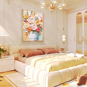 Impresión en lienzo de flores con textura 3D, pinturas artísticas de pared abstractas para decoración de hogar, oficina, Hotel - Product Image 4