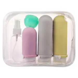 Eco Friendly 60/90ml Leakproof Travel Portable Squeeze Silicon Bottle Travel Kit Toiletries Mini Silicone Shampoo Travel Bottles